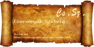 Cservenyák Szilvia névjegykártya