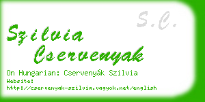 szilvia cservenyak business card
